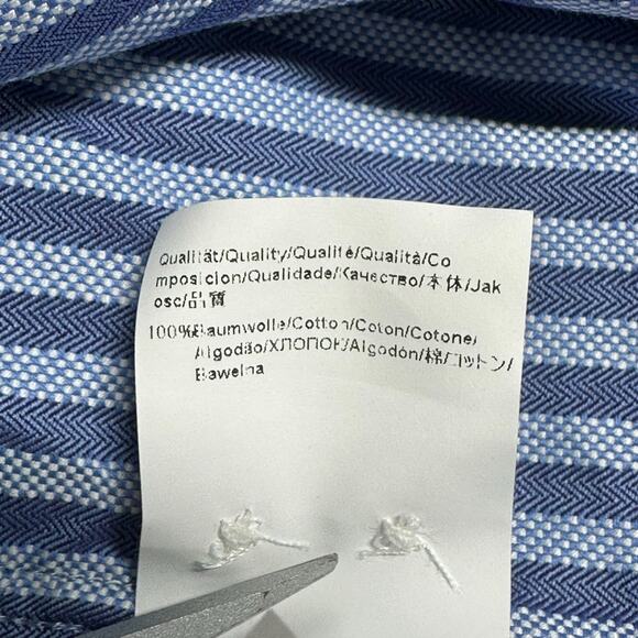 Hugo Boss Dress Shirt Mens 41 16 Purple Blue Stripe Gerald 100% Cotton Office‎ - Picture 6 of 9